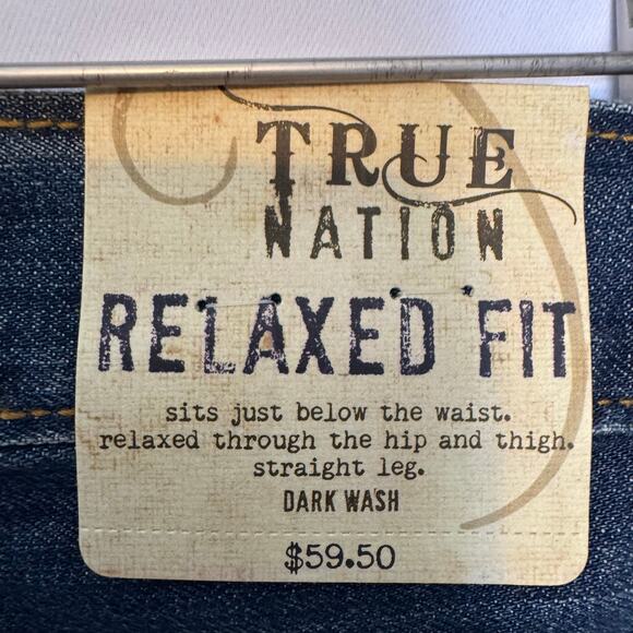 True Nation Relaxed Fit Jeans 56x30 Dark Wash Straight Leg NWT - Picture 6 of 10